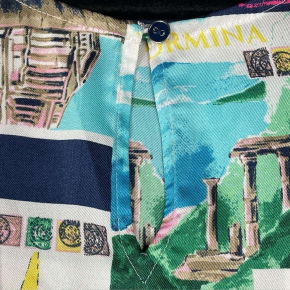 Talbots Postcard-Print Sleeveless Whimsical Fun Colorful Tank Top Shell - Sz XS - Picture 15 of 15